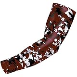 Bucwild Sports Compression Arm Sleeve - Youth & Adult Sizes - Baseball Football Basketball (1 Arm Sleeve - Maroon Digital Camo - Adult Large)