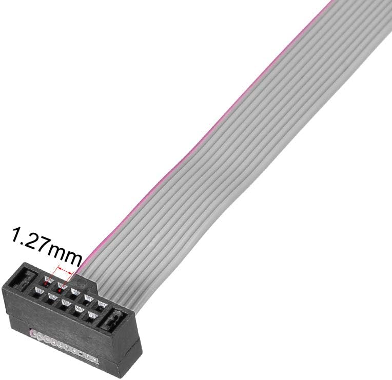 sourcing map IDC Wire Flat Ribbon Cable FC/FC Female Connector A-type 10Pins 1.27mm Pitch 20cm Length, Pink - Image 4