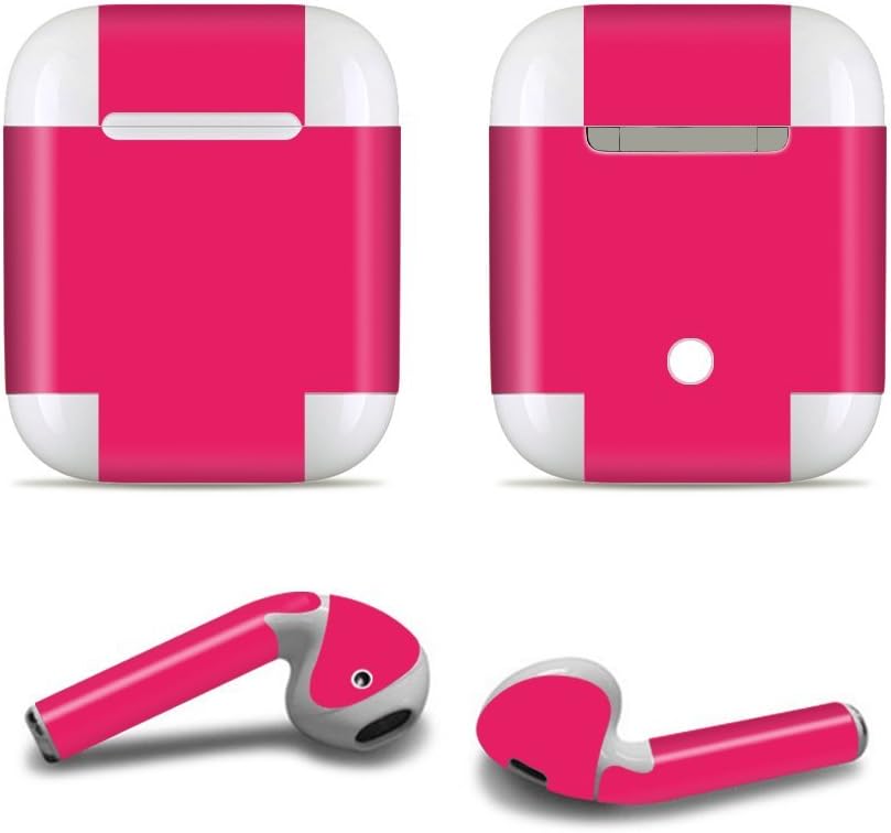 Pink Airpod Skins Compatible with Apple AirPods Accessories, Precision Cut 3M Wraps, Adhesive w/Air Release Channels, Protective Skin Cover for Apple AirPods (2-Pack)