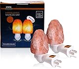 Salt Night Light – Pack of 2 - Naturally Carved Shape – Made with Himalayan Salt Rock Crystals – 360 Degree Adjustable Plug – Cordless and Space-Efficient Wall Decoration - by Utopia Home