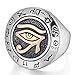 MENDINO Mens Boys Ring Stainless Steel Egyptian Eye of Horus Udjat Silver Gold Tone