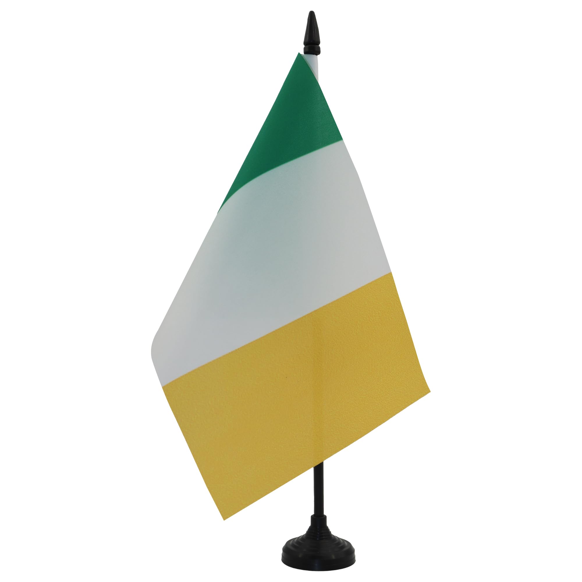 AZ FLAG Ireland Table Flag 5'' x 8'' - Irish Office Decoration 100% Polyester 21 x 14 cm - Mini Desk Flag with Pole and Black Plastic Base