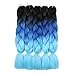XtrendHair 5pcs 3 Tone Ombre Braiding Hair Multicolor Crochet Braids Synthetic Hair for Women Hair Extensions 24 Inch (48#, 5pcs/Lot)