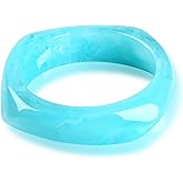 Vpanda Chunky Acrylic Cuff Bangle Bracelet for Women, Colorful Resin Acetate Wide Statement Jewelry, Irregular Geometric Stretch Wristband Bracelets for Parties