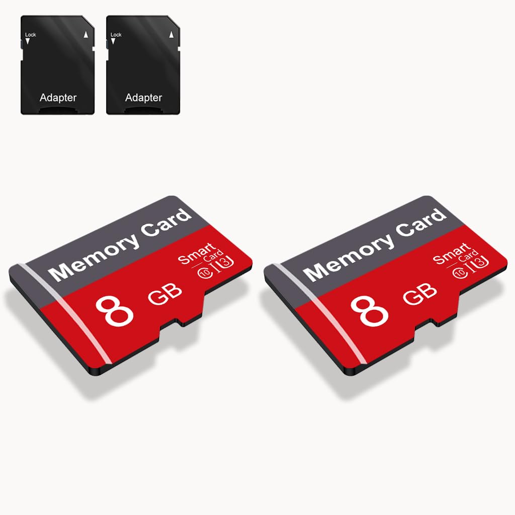 Photo 1 of 2 Pack Memory Card 8GB with Adapter, High Speed TF Card, UHS-I C10 A1 Memory TF Card for Tablet/Mobile Phone/Camera/Car Audio/Game Console (8, GB)