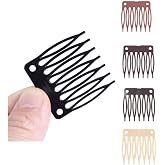 50 PCS Hair Clip Combs for Wigs 7-Teeth Plastic Combs, Black | for Wig Making Accessories