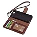 Iphone SE Case, iphone 5s case, Arae [Wrist Strap] Flip Folio [Kickstand Feature] PU leather wallet case with ID&Credit Card Pockets For Apple iphone SE/5s/5 (Brown)