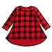 Lovely Baby Kids Girl Dress Plaids Checked Party Princess Formal Dresses Tutu (1-2Years) Red