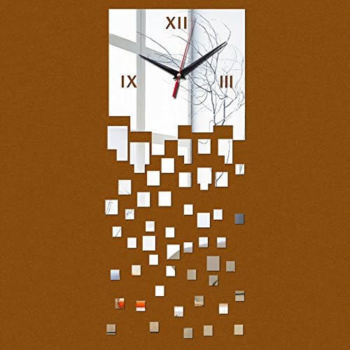 Wall stickers cc Time-Clock Mirrior Wall Clocks Watch Large 3D Diy Acrylic Mirror Real Fashion Living Room Modern ,Silver