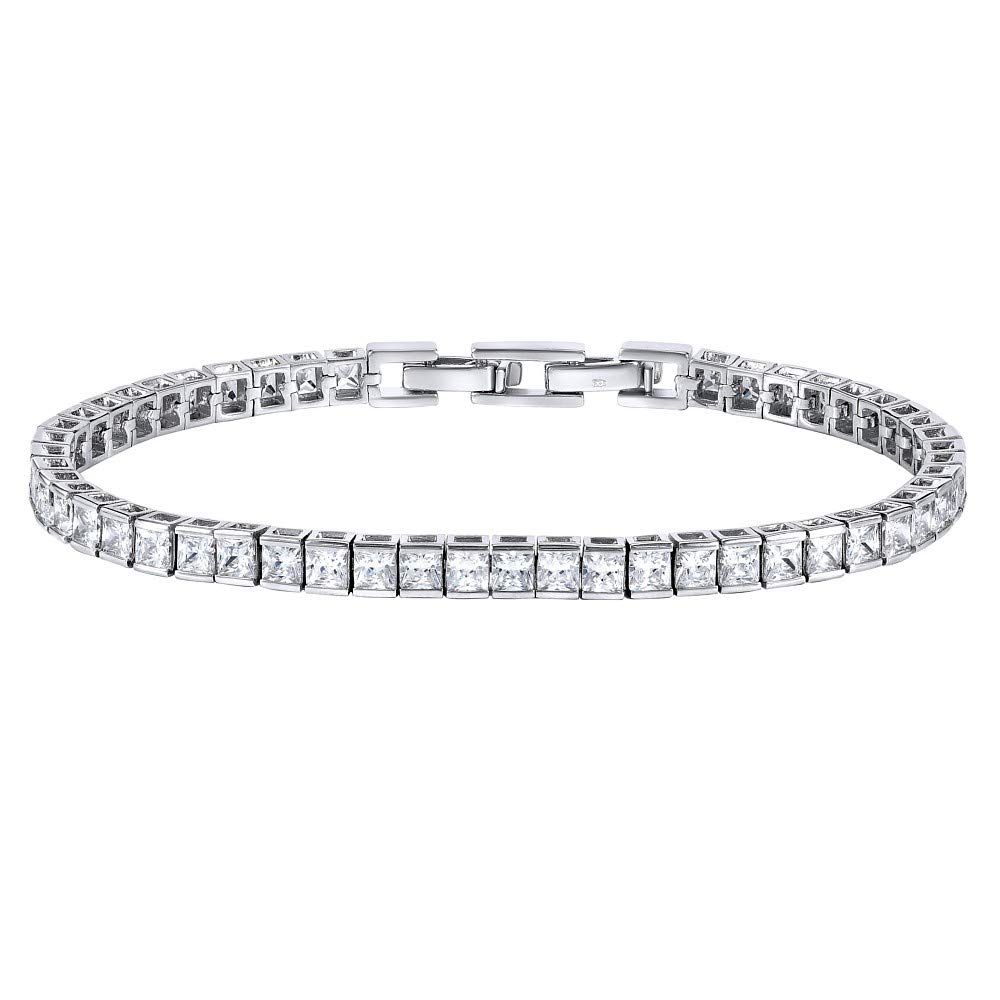 SILVEGO Women's 925 Sterling Silver Tennis Bracelet GRACE White Cubic Zirconia
