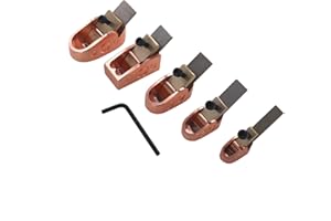 5pcs Finger Plane Cutter 8/12/14/16/18mm for Violin Viola Cello Woodworking - Copper Hand Tool with Allen Wrench