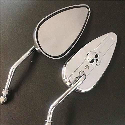 Chromed Aluminum Teardrop Mirror For Harley 2008–2011 Softail Custom FXSTC