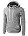 H2H Mens Fashion Slim Fit Lightweight Long Sleeve Hoodie with Various Pastel Colors LightGray US S/Asia M (JNSK17)