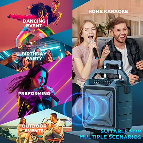 600W Portable PA System Outdoor Speaker Rechargeable, Bluetooth Karaoke