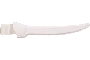 Dexter-Russell WS-1 Knife Scabbard for 6"–9" Straight Blade Fillet Knives, Hard Plastic Sheath with Belt Loop & Drain Holes, Durable White Polypropylene for Chef & Fish Prep Gear, Made in USA
