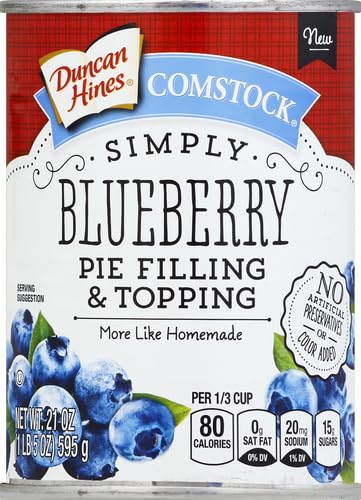 DUNCAN HINES COMSTOCK BLUEBERRY PIE FILLING AND TOPPING, 21 OZ.
