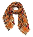Large Tartan Fashion Women Scarf Lovely Best Gift Scarf Wrap Shawl Orange