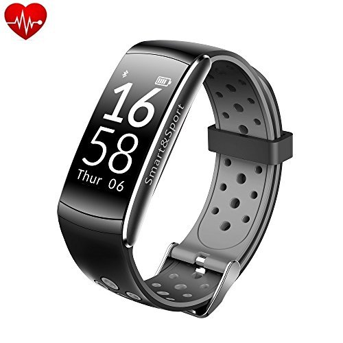 Fitness Tracker Eschone Heart Rate Activity Tracker Stylish Waterproof Swimming Surfing Bicycling Wearable Fitness Wristband Wireless Smart Bluetooth Bracelet Sleep Tracking Pedometer (Black)