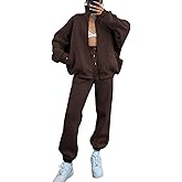 Alunzoem Sweatsuits for Women Set 2 Piece Outfits Long Sleeve Zip Up Jacket Oversized Sweatshirt Jogger Sweatpants Tracksuit