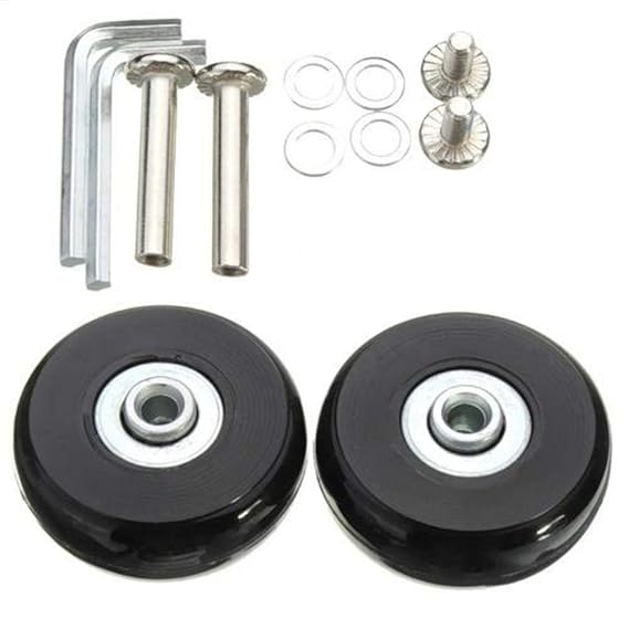 Generp Luggage Suitcase Replacement Wheels Set, 1Pair OD40/45/50/54/60/64mm Rubber Swivel Caster