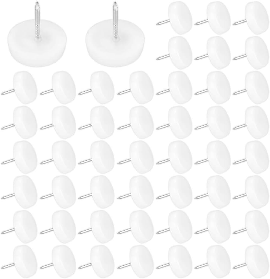 XAVSWRDE 50 PCS Furniture Pads Nails 19mm Dia Chair Leg Protectors Glides Plastic Furniture Feet for Indoor & Outdoor Use