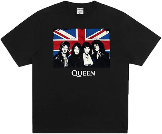 Amazon Queen クイーン フレディ マーキュリー バンド ロック ロック アメリカ 流行 欧米風 音楽 重金属 Punk ファッション Tシャツ メンズ レディース 夏服 トップス 半袖 無地 通気性 ファッション ゆったり Tシャツ カットソー 通販