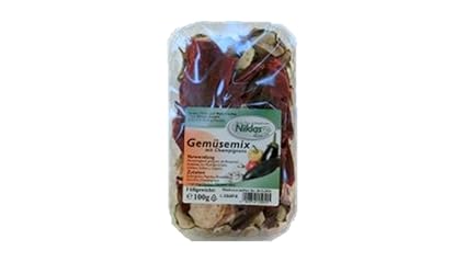 Gemüsemix mit Champignons in Scheiben / getrocknet - 75g | Getrocknet, Getrocknetes Gemüse, Suppengemüse, Camping Essen, Nahr