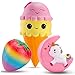 R ? HORSE Kawaii Jumbo Unicorn Squishy Ice Cream Slow Rising Sweet Scented Vent Charms Kid Toy Hand Toy Stress Relief Toy, Decorative Props Doll Gift Fun Large (3 Pack)