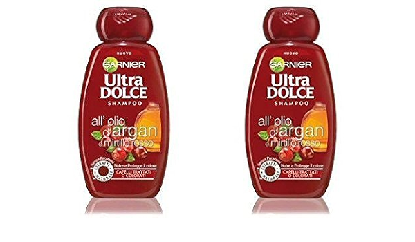 غارنييه Ultra Dolce Super Sweet شامبو بزيت الأرغان والتوت البري عبوة 250 مل 250 مل عبوة من قطعتين مستورد من إيطالي Amazon Ae الجمال