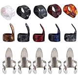 Dilwe 15Pcs Guitar Finger Picks, DIY Thumb Forefinger Finger Picks Protector Accessory with Storage Box for Guitar