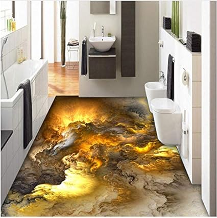 Pvc 3d Flooring Wallpaper Modern Personality Abstract Clouds