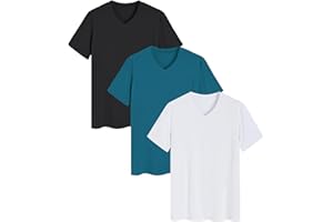 Latuza Men's Viscose Sleep Shirt Soft V-Neck Pajama Tops 3 Pack