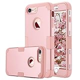 iPhone 7 Case, AOKER Shockproof Hybrid Heavy Duty High Impact Hard Plastic+Soft Silicon Rubber Armor Defender Case Cover for Apple iPhone 7 4.7 Inch (2016) (Rose Gold)