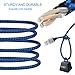 WELAKER Nylon Braided Fast Charging Power Cord 3Pack 6Ft High Speed Data Sync Transfer Cable Phone Charger Connector Compatible with iPhone/X/8/7/6/6s/plus/5s/se/5c/5/iPod/iPad(Blue)