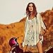 GBSELL Vintage Hippie Boho People Embroidered Floral Lace Crochet Mini Dress (S)