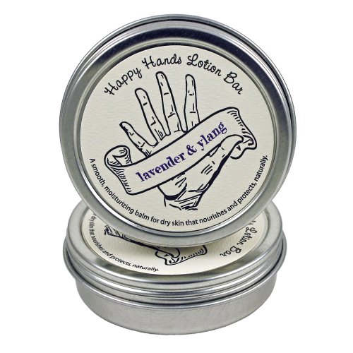 Lavender & Ylang Ylang Happy Hands Natural Beeswax She Butter Solid Lotion Bars. Essential Oils. No Preservatives. Great Gift Idea.