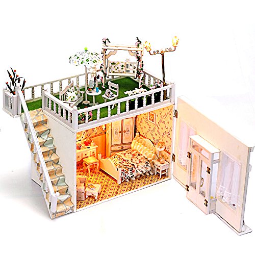 Rylai Wooden Handmade Dollhouse Miniature DIY Kit - Angel Dream House Series Wooden Dollhouses with Furniture/Parts& Furniture X'mas Gift