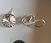 Sterling Silver Made with Swarovski Crystals Clear Round Leverback Earrings, 0.70