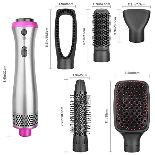 Hot Air Brush, Hair Dryer Brush, Hair Dryer Volumizer, 5 Changeable