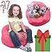 Stuffed Animal Bean Bag Storage - “Soft ’n Snuggly” Comfy Plush Fabric Kids Prefer Over Canvas - Replace Your Mesh Toy Hammock or Net - Store Blankets & Pillows Too