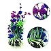 PietyPet Artificial Aquatic Plants, 20 Pcs Large Aquarium Plants Plastic Fish Tank Decorations, Vivid Simulation Plant Creature Aquarium Landscape, Red Purple