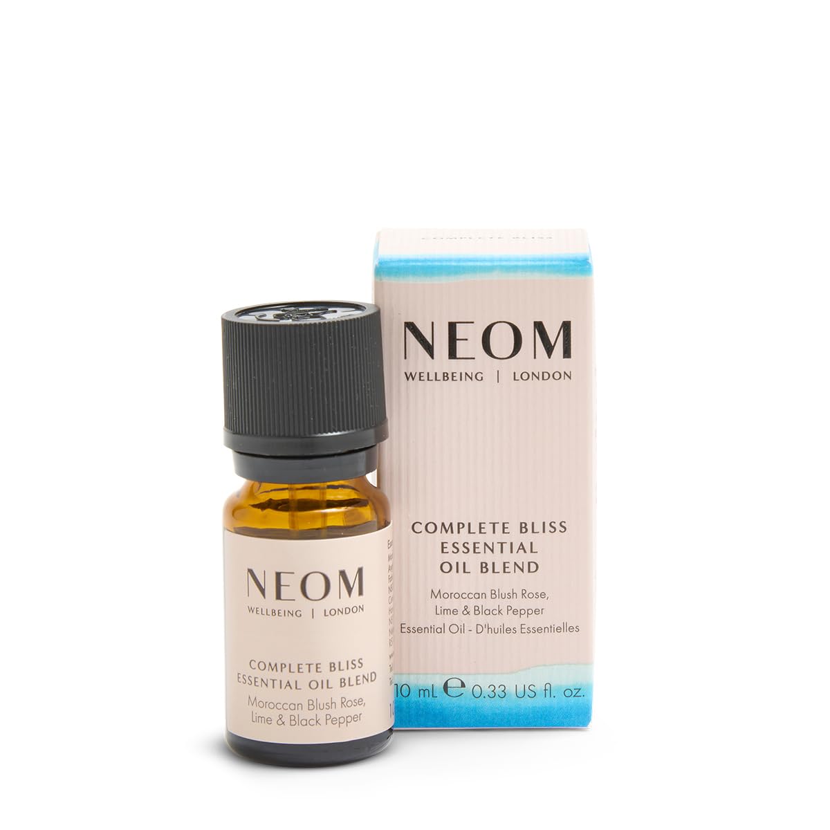 NEOM - Complete Bliss Essential Oil Blend, 10ml | Blush Rose, Lime & Black Pepper | Scent to Calm & Relax Range