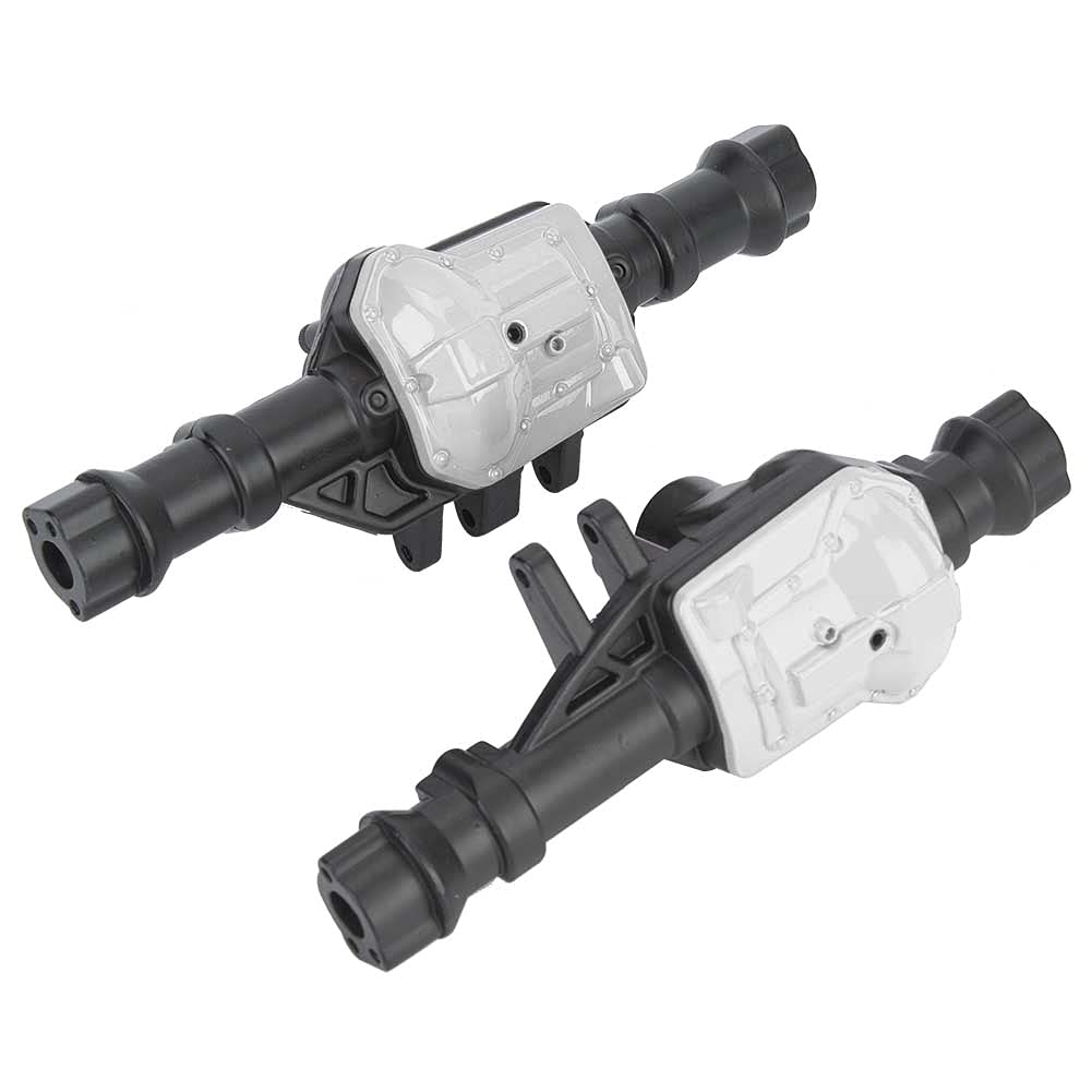 VBESTLIFE Metal Front & Rear Axle Housing, RC Car Metal Axle Housing Upgrade Parts Fit for 1/10 Model Car (Black Silver)