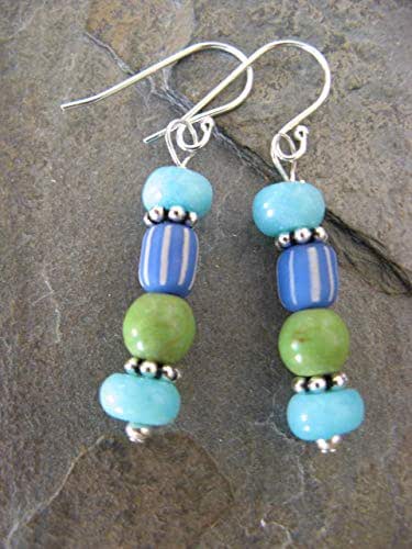 Download Amazon.com: Amazonite Gemstone Vintage Bead Sterling Silver Earrings Boho Artisan Jewelry: Handmade