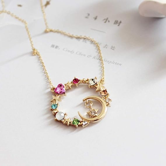 Amazon Loraer Qianer 美少女戦士 セーラームーン 時空の鍵 モチーフ ネックレス ペンダント コスプレ用 クリスタル 透明 レディース 女の子 調整可能 ファッション ユニーク 可愛い 人気 誕生日 プレゼント H09 ネックレス 通販