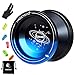 YOSTAR MAGICYOYO V6 LOCUS Yoyos for Kids, Responsive Yoyo Beginner Yoyo Metal Yoyo, Christmas Birthday Gift, + 5 Yo-Yo Strings, Bag, Glove (Black & Blue)