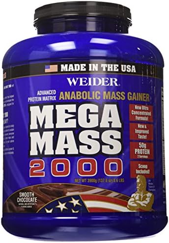 Weider Mega Mass 2000, Smooth Chocolate, 8.6 Pound