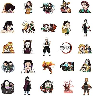 demon slayer kimetsu no yaiba anime stickers 50 pcs laptop stickers for teens waterproof vinyl stickers for water bottles computer skateboard bicycle luggage decal in kuwait uo08ea991kj binge com kw
