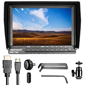 Neewer NW-760 Field Monitor Ultra-thin 7 inches IPS Screen 1080P Full HD 1920x1200 support 4k input HDMI with Histogram, Focus Assist, Overexposure Prompting 16:10 Display Ratio for DSLR Camera