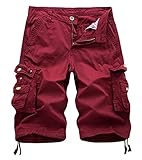 DONGD Mens Cargo Shorts Cotton Relaxed Fit